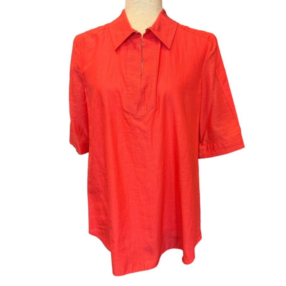 Per Se by Carlisle orange linen cotton blend blouse Size 6 New with tags